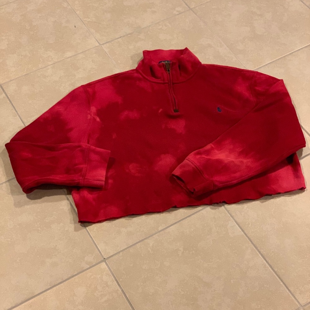 Quarter zip Oversized crop Polo fleece - Picture 2 of 6